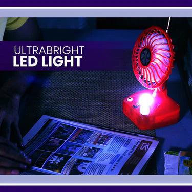 Rechargeable Portable Fan with LED Light