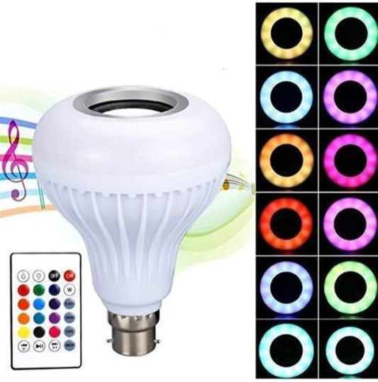 Color‑Changing LED Bulb Bluetooth Speaker With Remote