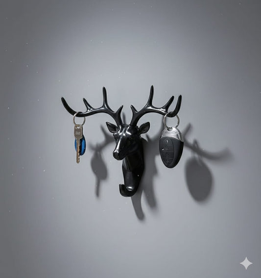 Decorative Deer Head Adhesive Wall Hook Hanger