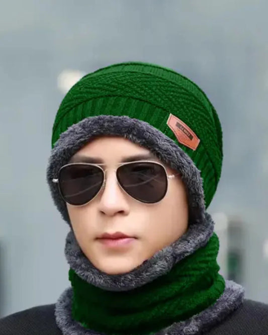 Winters Cap & Muffler for Men & Women(Green)