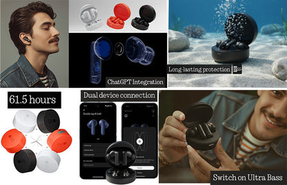 Round Wireless Earbuds with 12-Hour Playtime