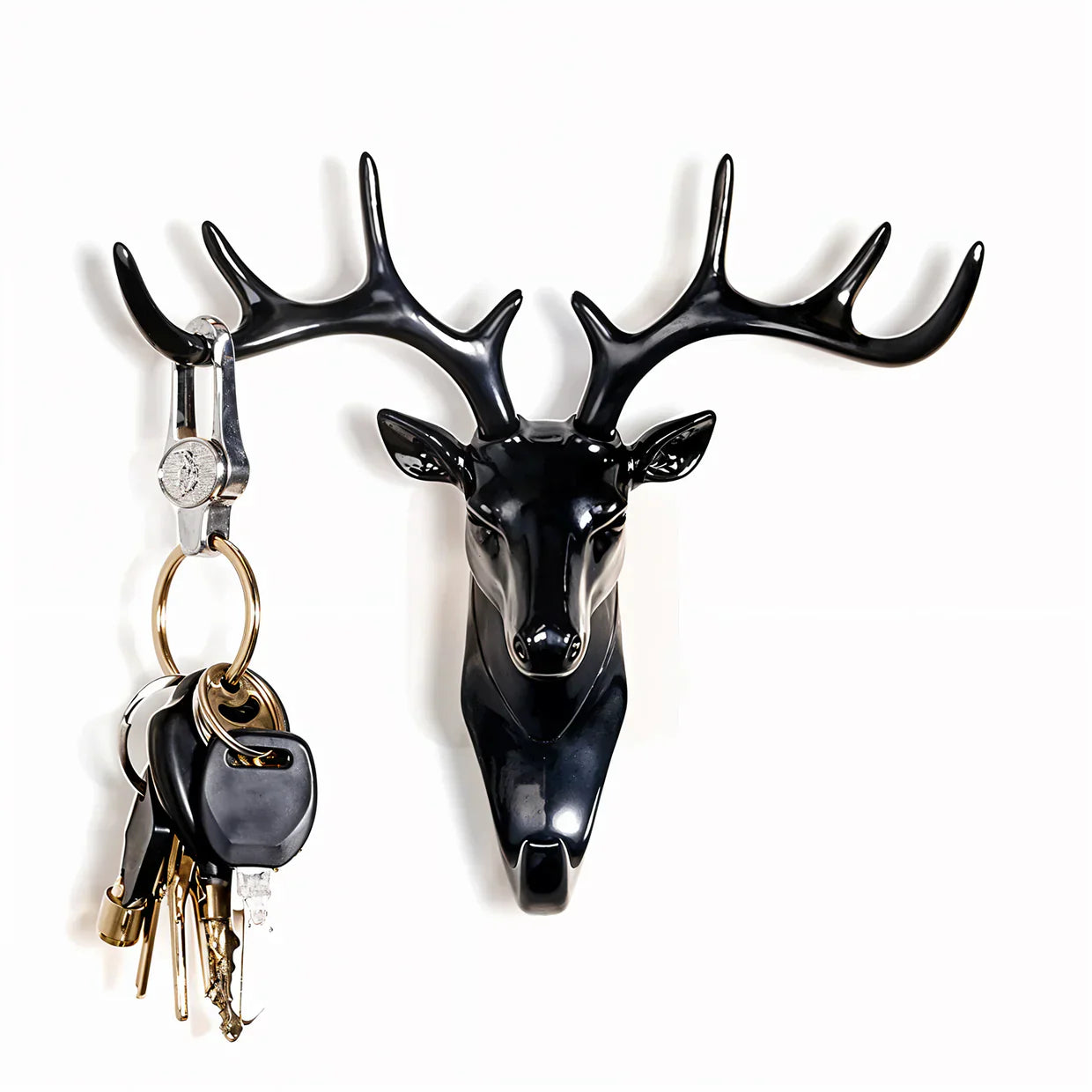Decorative Deer Head Adhesive Wall Hook Hanger