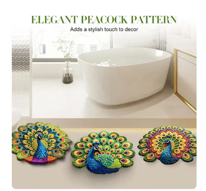 Royal Peacock Design Floor Mat Elegant Home