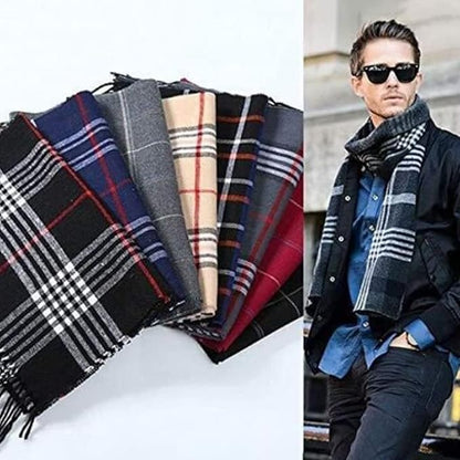 Unisex Check Brown Fleece Muffler Cum Scarf Pack of 2