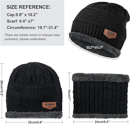 Winters Cap & Muffler for Men & Women(Black)