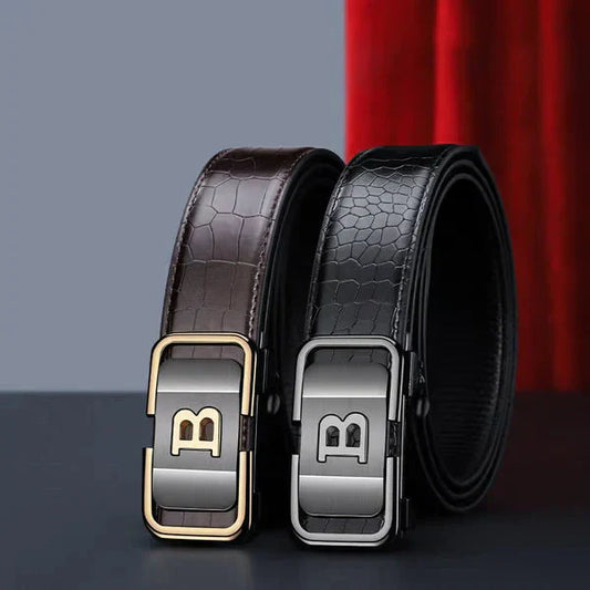 Men’s Leather Automatic Buckle Belt - Buy 1 Get 1 Free (Black & Brown)