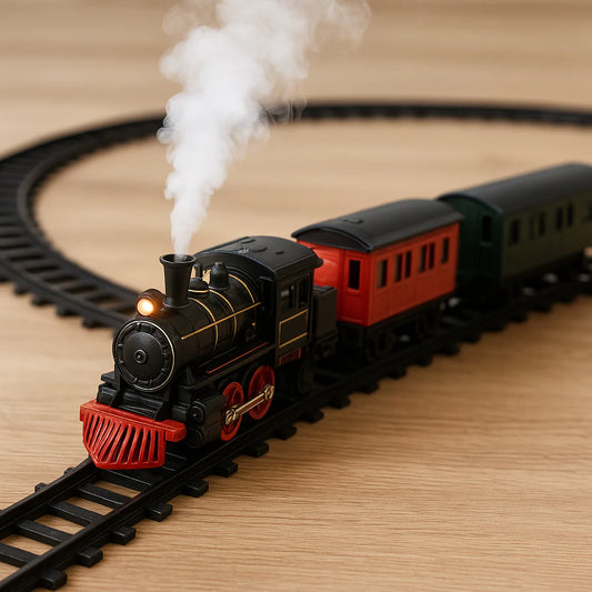 Rechargeable Train Track Set With Real Smoke