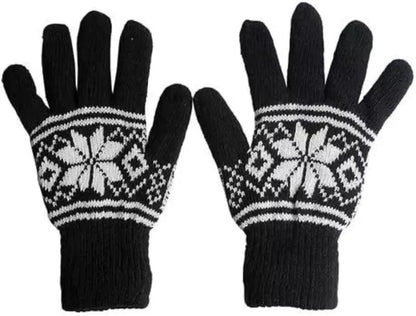 Wool Blend Stretchable Casual Outdoor Cold Weather Ribbed Gloves
