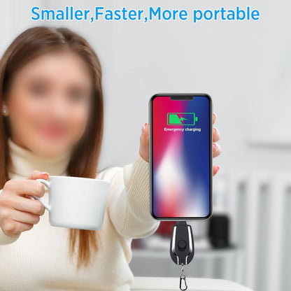 🔑⚡ Mini Keychain Power Bank 1500mAh 🔋 | Pocket-Friendly Fast Charger 📱 | Type-C & iOS Ready ✨
