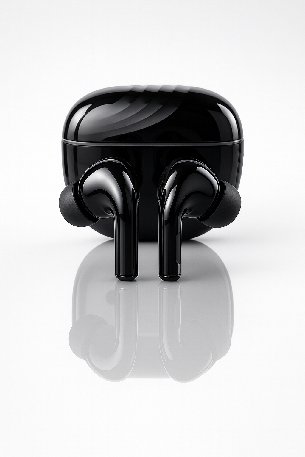 Pure Black Earbuds with Deep Bass, Quad Mic & 48H Playback