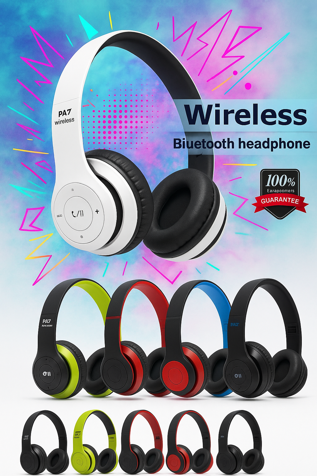 P47 Bluetooth Headphones with Foldable Design