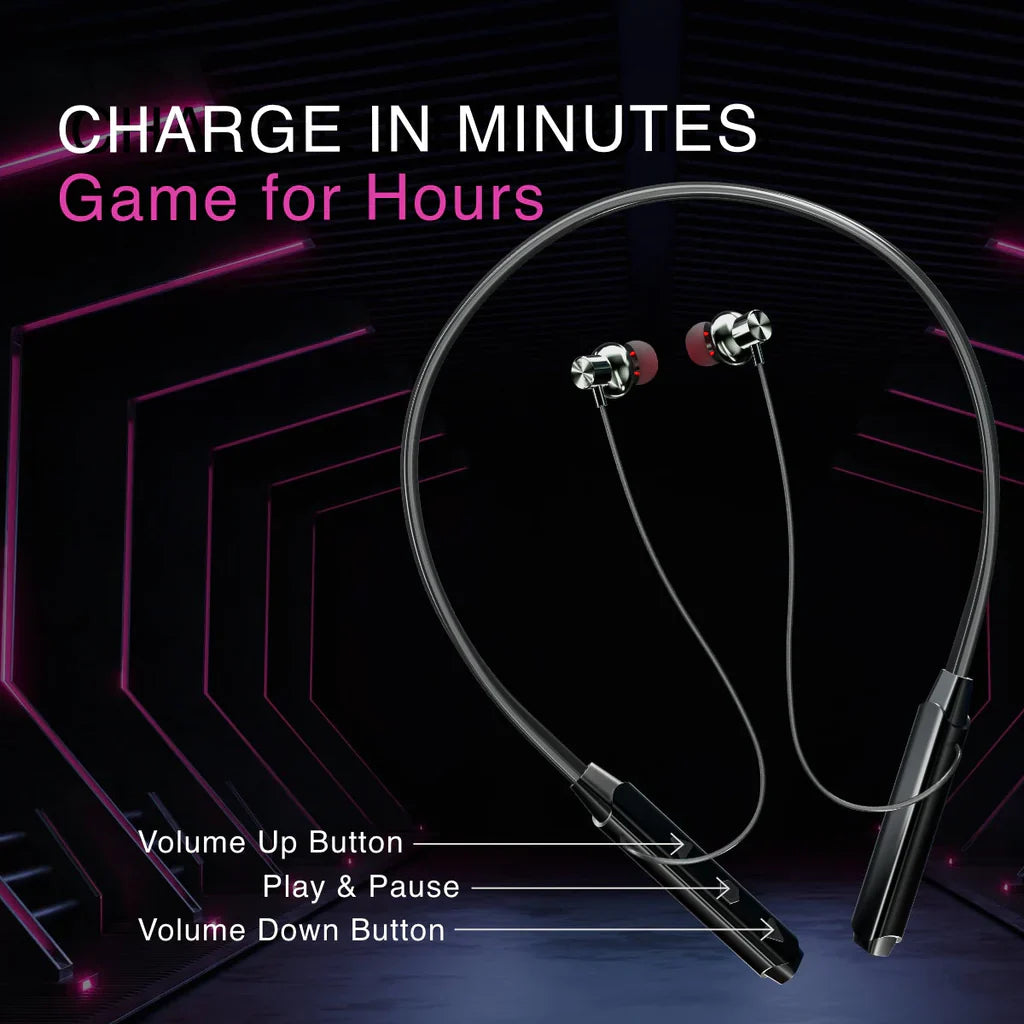 Wireless Bluetooth Neckband Earphones with Deep Bass Sound