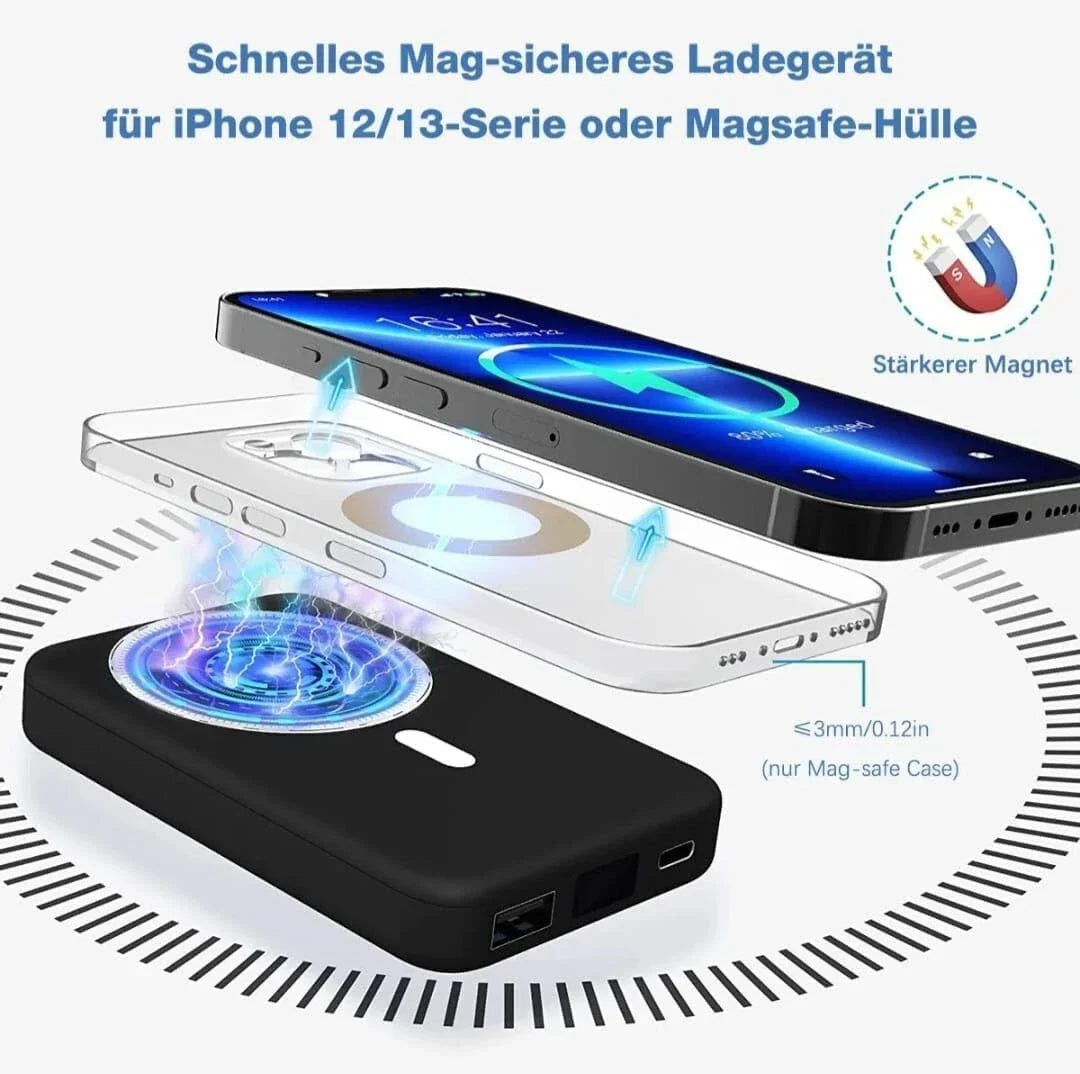 Magnetic Wireless Power Bank- Snap-On Fast Charging (10000mAh)