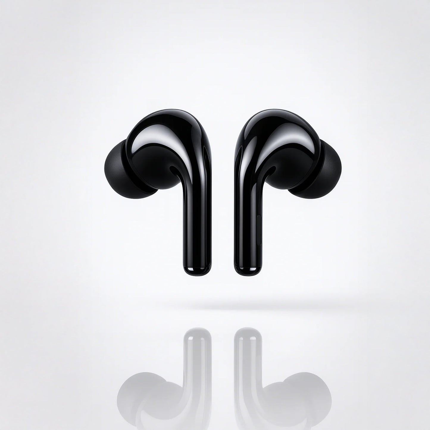 Pure Black Earbuds with Deep Bass, Quad Mic & 48H Playback
