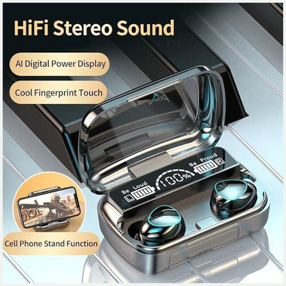 Wireless Bluetooth Earbuds with Noise Reduction & In-built Powerbank