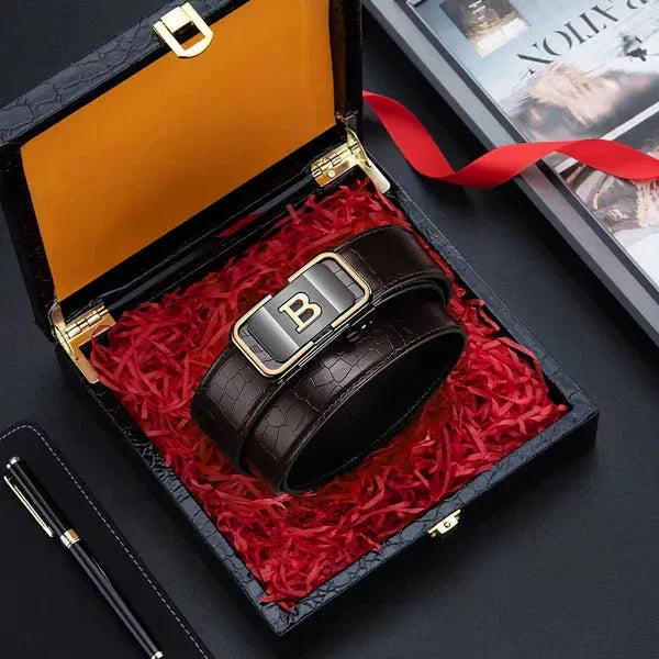 Men’s Leather Automatic Buckle Belt - Buy 1 Get 1 Free (Black & Brown)