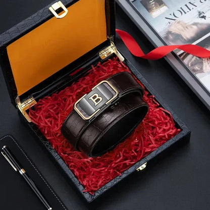 Men’s Leather Automatic Buckle Belt - Buy 1 Get 1 Free (Black & Brown)