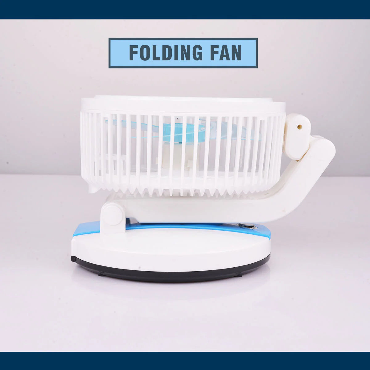 Portable Fan LED Light USB Rechargeable Folding