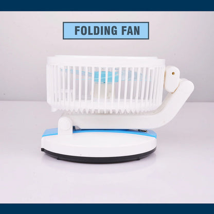 Portable Fan LED Light USB Rechargeable Folding