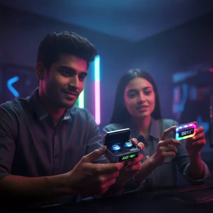 Wireless Bluetooth Earbuds with Powerbank Case and Display Clock