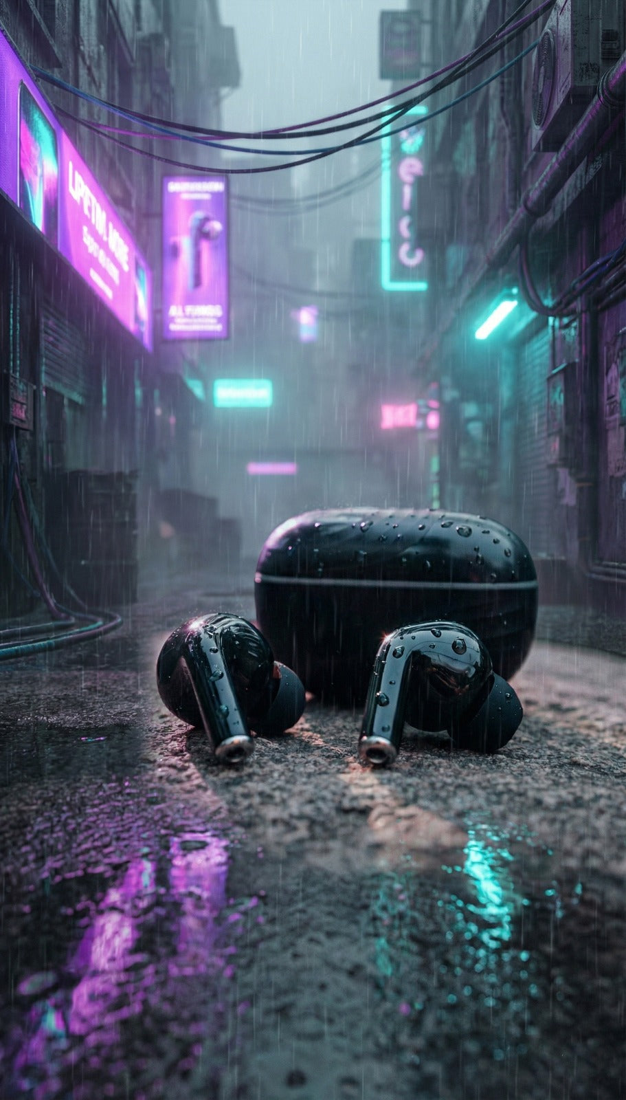 Pure Black Earbuds with Deep Bass, Quad Mic & 48H Playback