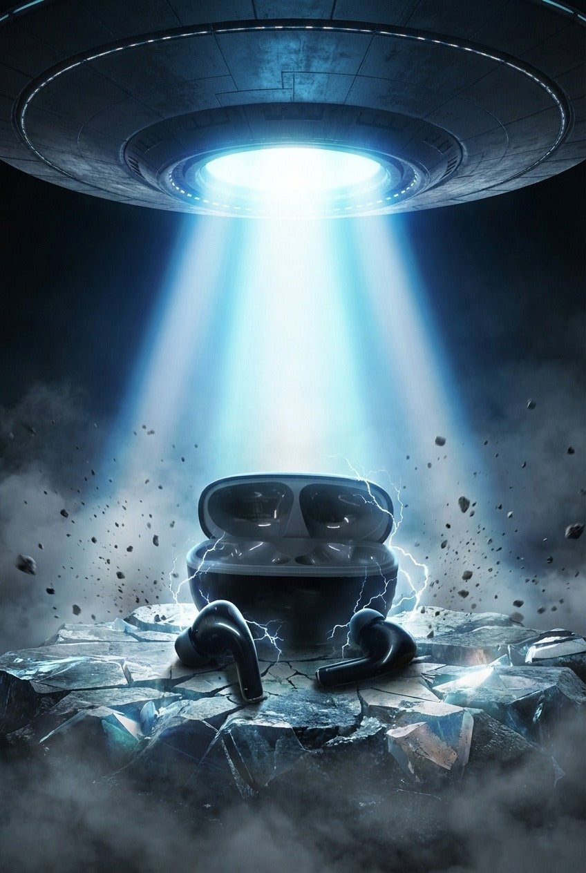 Pure Black Earbuds with Deep Bass, Quad Mic & 48H Playback