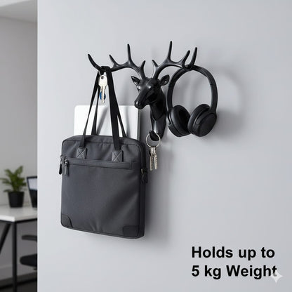 Decorative Deer Head Adhesive Wall Hook Hanger