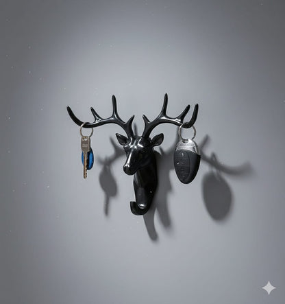 Decorative Deer Head Adhesive Wall Hook Hanger