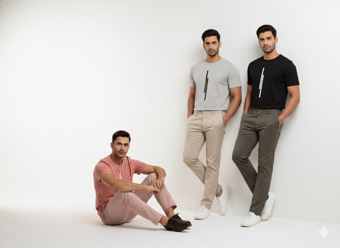 Men’s Round Neck Graphic Printed T-Shirts Combo Pack of 3